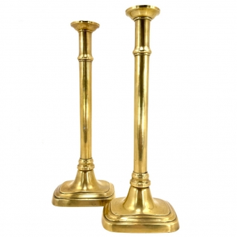 Tall Brass Push-up Candlesticks