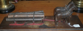 Folk Art Horses Pulling Sled