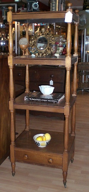 4-tier 1-drawer Mahogany Etagere