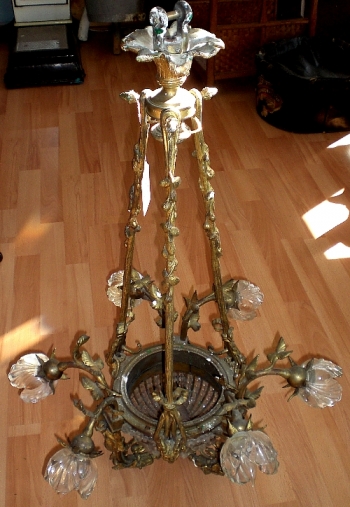 Ornate French Ormolu Ceiling Fixture