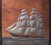 Carved Plaque of Nova Scotia Sailing Vessel