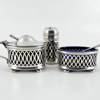 English Sterling Condiment Set