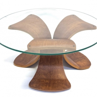 Teak Petal-Base Coffee Table