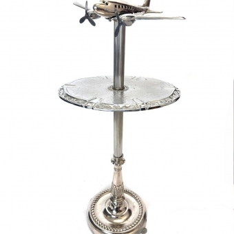 Art Deco Lighted Airplane Stand