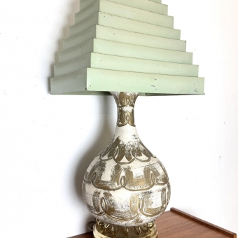 Large MCM Lamp w/Slat Shade
